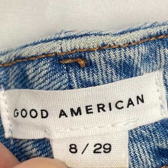 GOOD AMERICAN Good Boy Split Hem High Waist Straight Leg Jeans Size 8/29 - Picture 7 of 8
